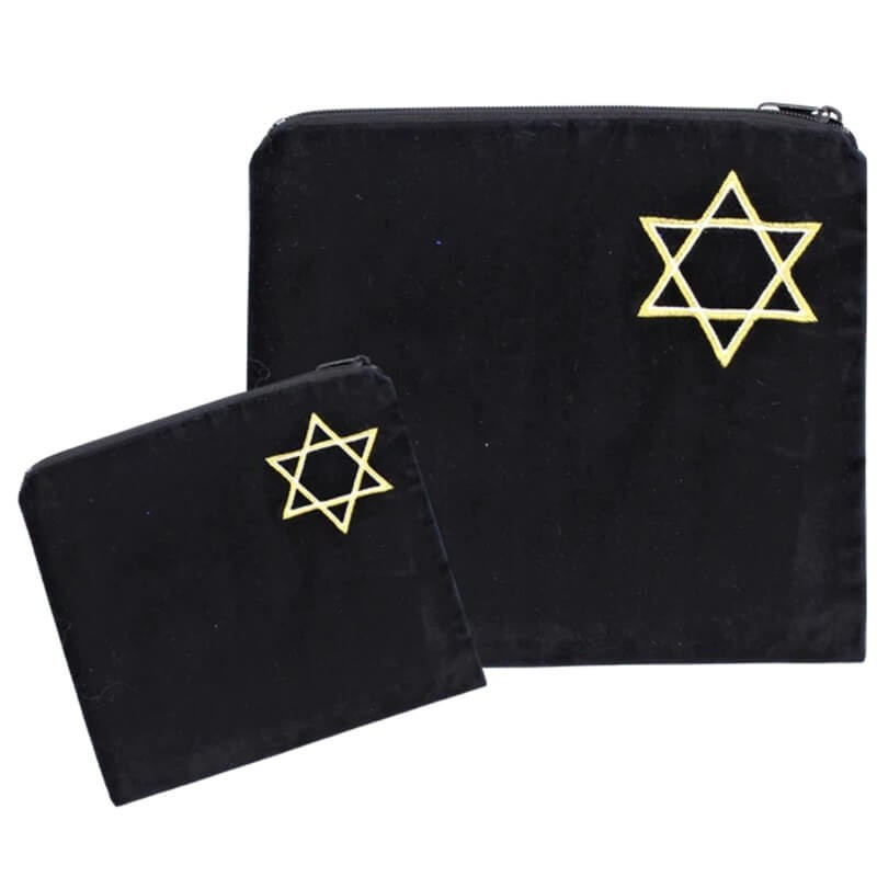 Star of David Tallit and Tefillin Bag - Black | Tallit/Tallis | Judaic