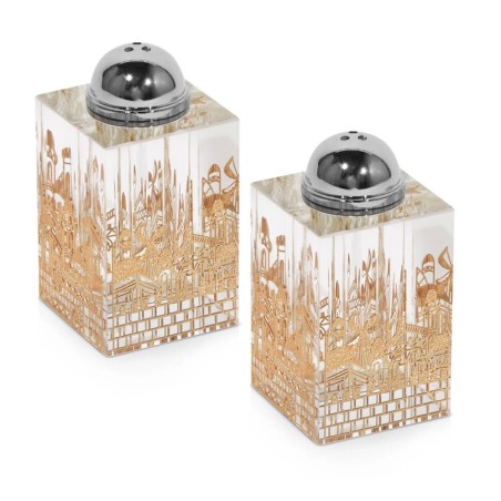 Crystal Salt And Pepper Holder With 4 Sides Gold J | Home Goods | Juda