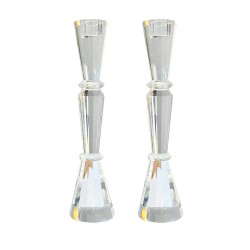 Tall Elegant Crystal Candlesticks | Candle Holders | Judaica