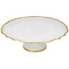 White Alabaster Cake Stand with Gold Trim | Home Goods | Judaica