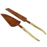 Set of 2 Wooden Cake Servers With Gold Handle | Home Goods | Judaica