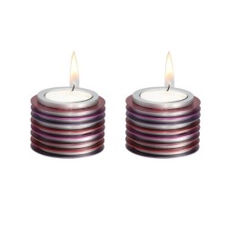 Discs Candle Holders - Maroon | Candle Holders | Judaica