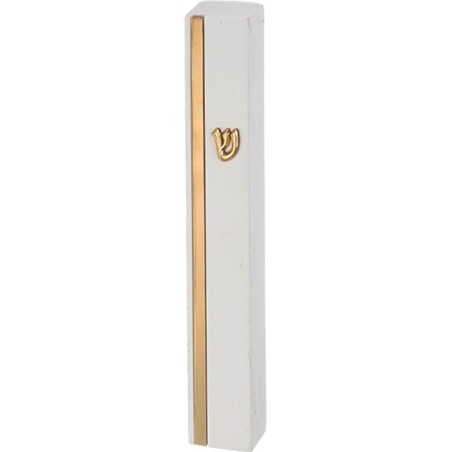 Concrete Polymer Mezuzah Case 20 Cm - White Color | Mezuzahs | Judaica