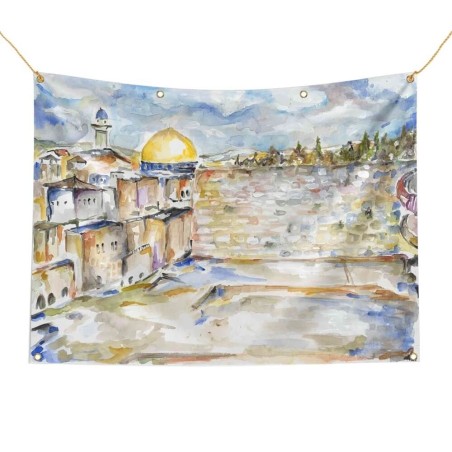 Tzion Western Wall Sukkah Tapestry | Sukkot | Judaica