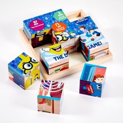 Chanukah 6 in 1 Puzzle, 9 Wood Blocks | All Judaica | Judaica