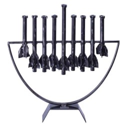 Nine Rocket Menorah made from Rockets by Yaron Bob | Hanukkah | Judaic