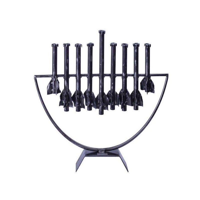 Nine Rocket Menorah made from Rockets by Yaron Bob | Hanukkah | Judaic