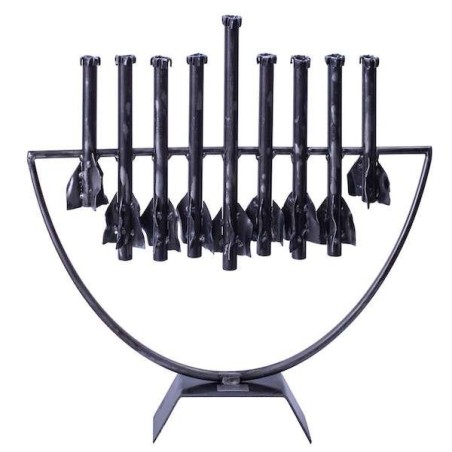 Nine Rocket Menorah made from Rockets by Yaron Bob | Hanukkah | Judaic