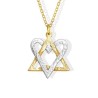 Golden Heart-Star Fusion Necklace made from Rocket | Jewelry | Judaica