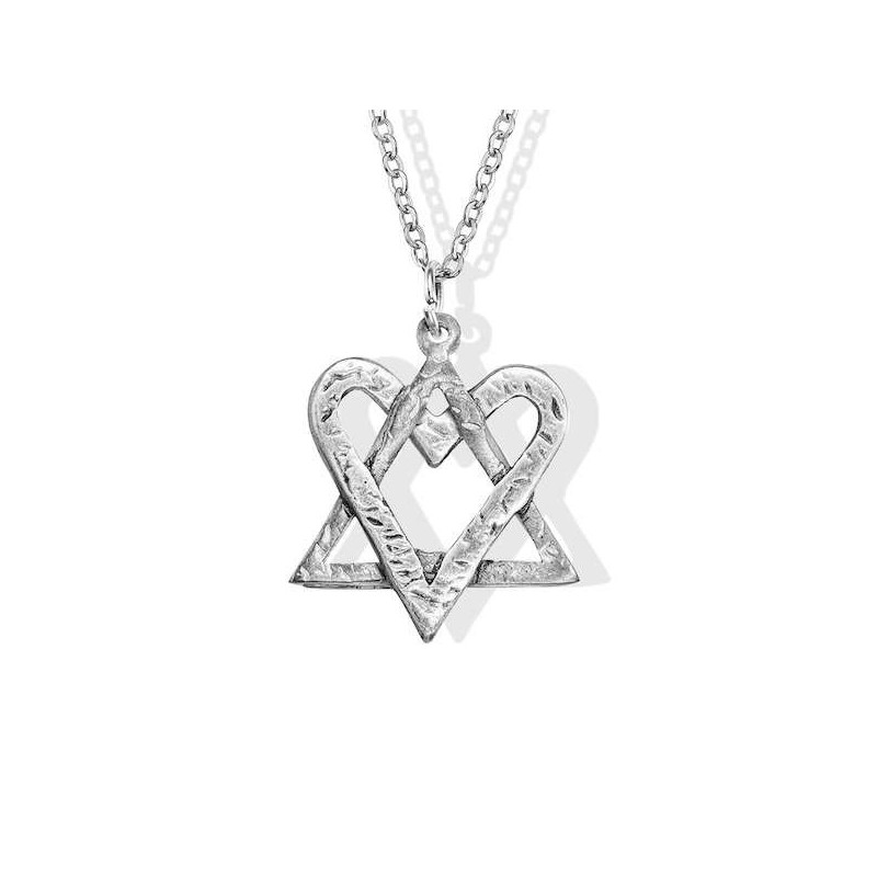 Silver Heart-Star Fusion Necklace made from Rocket | Jewelry | Judaica