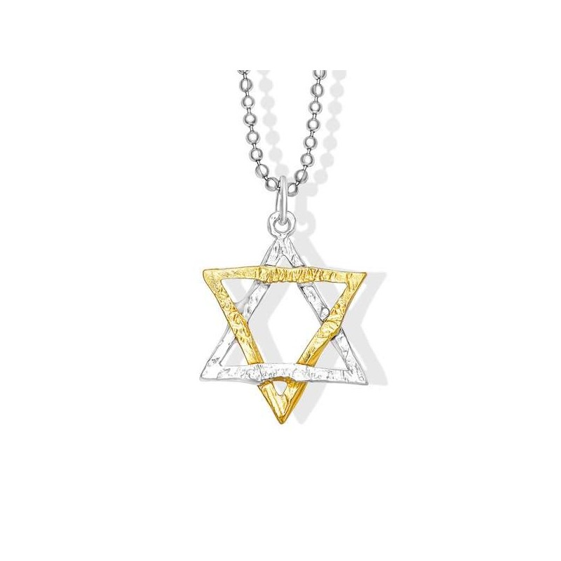 Golden Star 'Collision' Necklace made from Rockets | Jewelry | Judaica