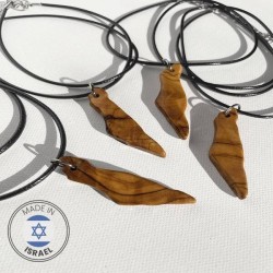 Olive Wood Land Of Israel Necklace by Israeli arti | Jewelry | Judaica