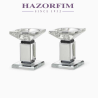 Crystal Candlesticks 12cm | Candle Holders | Judaica