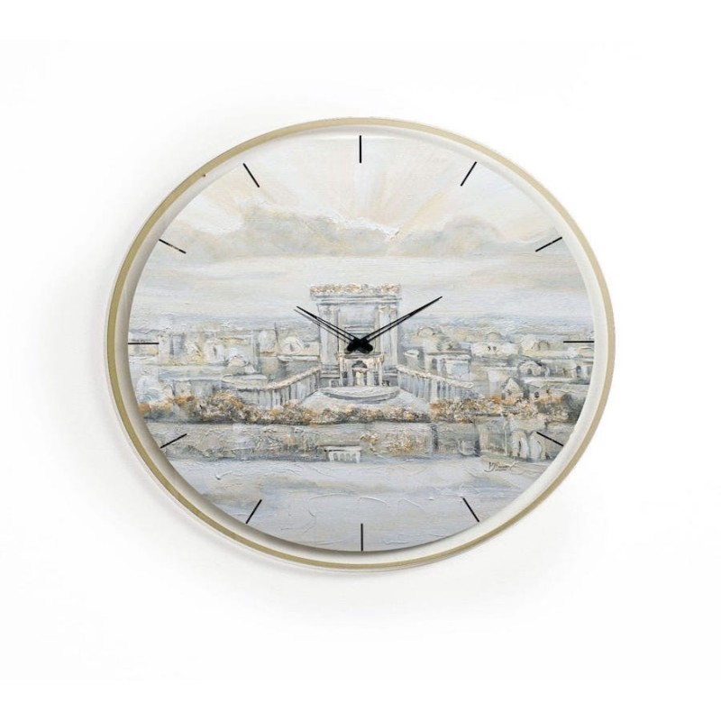 Painted by Yonatan Bais Hamikdash Clock | Home Goods | Judaica