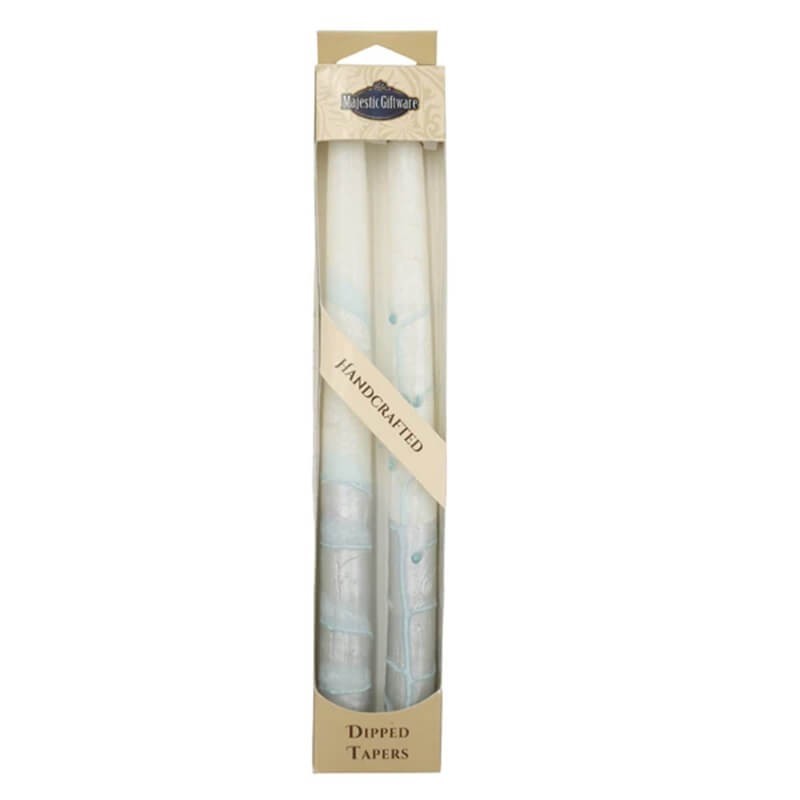 Silver Dipped Taper Candles - 10 - White | Artists and Designers | Jud