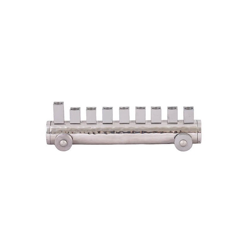 Hammered Train Menorah By Yair Emanuel | Hanukkah | Judaica