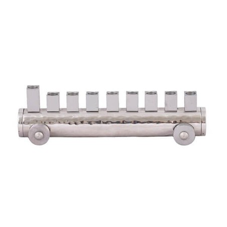 Hammered Train Menorah By Yair Emanuel | Hanukkah | Judaica