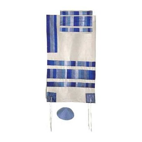 Raw Silk Applique Striped Tallit Set By Yair Emanu | Tallit/Tallis | J