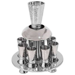 Silver Ringed Hammered Kiddush Fountain By Yair Em | Kiddush Cups | Ju