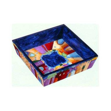 Jerusalem Sky Wood Matzah Box | Passover | Judaica