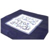 Indigo Pomegranate and Grapes Matzah Cover | Passover | Judaica