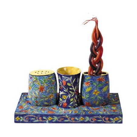 Oriental Wood Havdalah Set | Havdalah Sets & Spice Boxes | Judaica