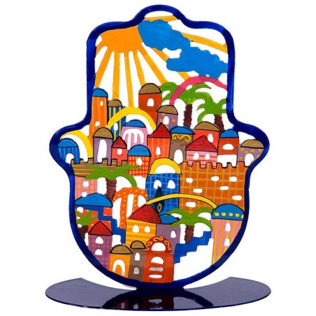 Sun Over Jerusalem Hamsa Stand | All Judaica | Judaica