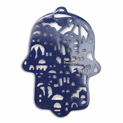 Jerusalem in the Sun Hamsa Plaque | All Judaica | Judaica