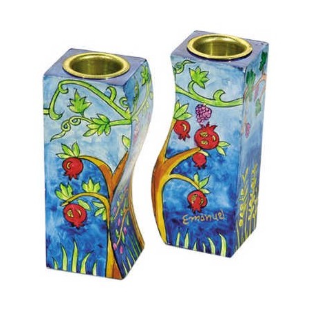 Pomegranates Fitted Candlesticks | Candle Holders | Judaica