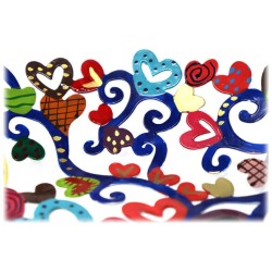 Hearts Laser Cut Hand Painted Bowl | Home Goods | Judaica