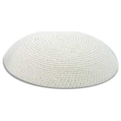 White Knit Kippah | Kippahs | Judaica