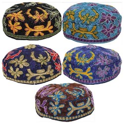 Bucharian Embroidered Kippah | Kippahs | Judaica