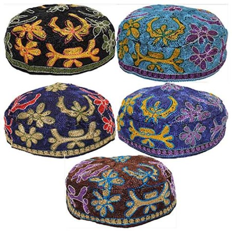 Bucharian Embroidered Kippah | Kippahs | Judaica