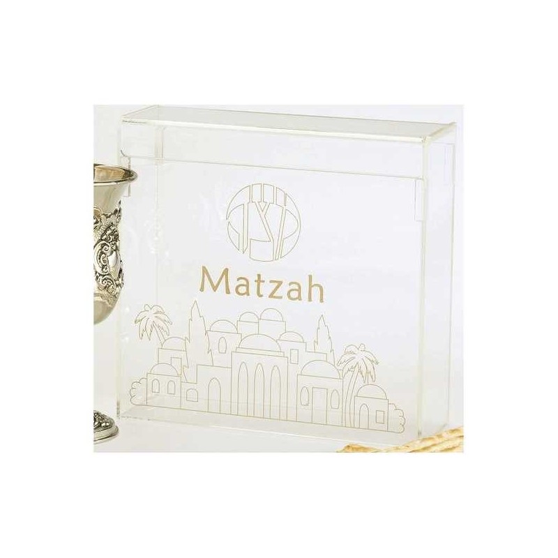 Gold Jerusalem Matzah Box | Passover | Judaica