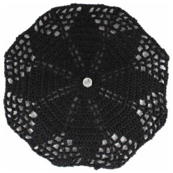 Hand Crocheted Head Covering with Hidden Comb - Bl | Kippahs | Judaica