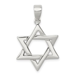 Sterling Silver Polished Star Of David Pendant | Jewelry | Judaica