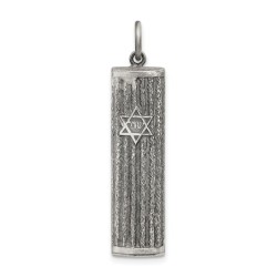 Sterling Silver Antiqued Mezuzah Pendant | Jewelry | Judaica