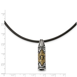 Two-Tone Stainless Steel Mezuzah Pendant | Jewelry | Judaica