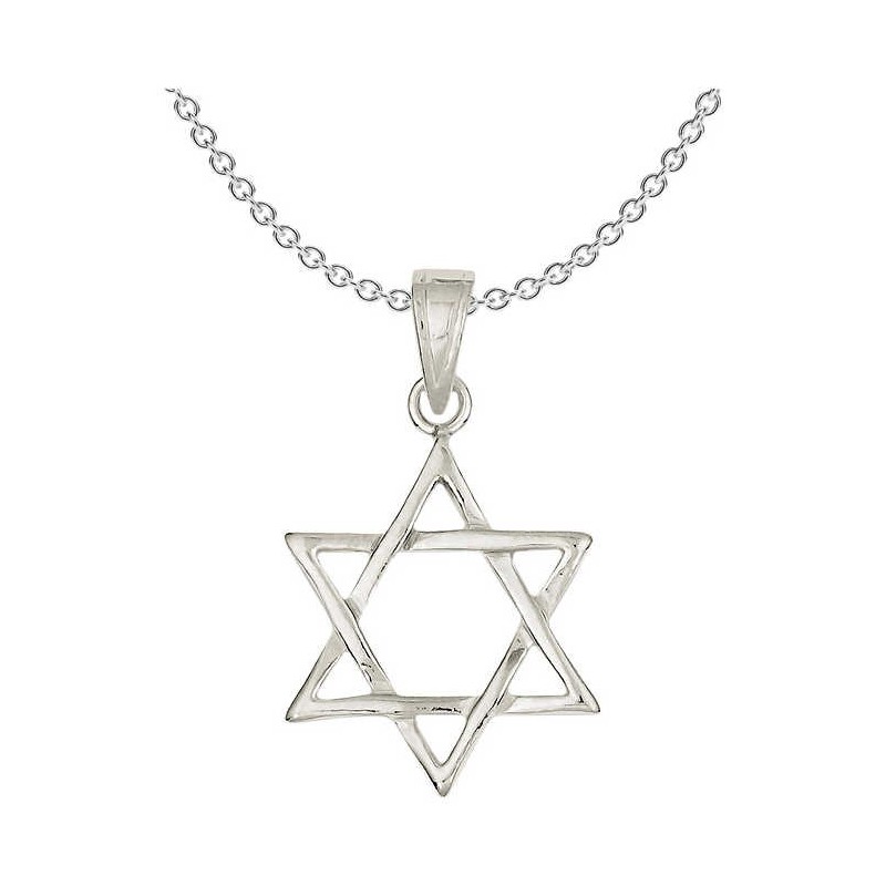 Sterling Silver High Polish Star of David Pendant | Jewelry | Judaica