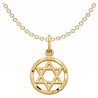 14k Solid Yellow Gold Star of David Circle Pendant | Jewelry | Judaica