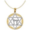 Two-Tone Star of David with Diamond-Cut Chai Circl | Jewelry | Judaica
