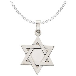 14k White Gold Solid-Back Star of David | Jewelry | Judaica