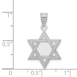 14k White Gold Solid-Back Star of David | Jewelry | Judaica