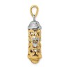 14k Two-Tone Gold Decorative Mezuzah Pendant | Jewelry | Judaica
