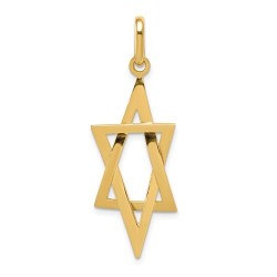 14k Yellow Gold Elongated Star of David Pendant | Jewelry | Judaica