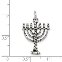 Sterling Silver Ornate Menorah Pendant | Jewelry | Judaica