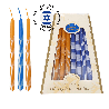Premium Handcrafted Hanukkah Candles - Blue/Orange | Hanukkah | Judaic
