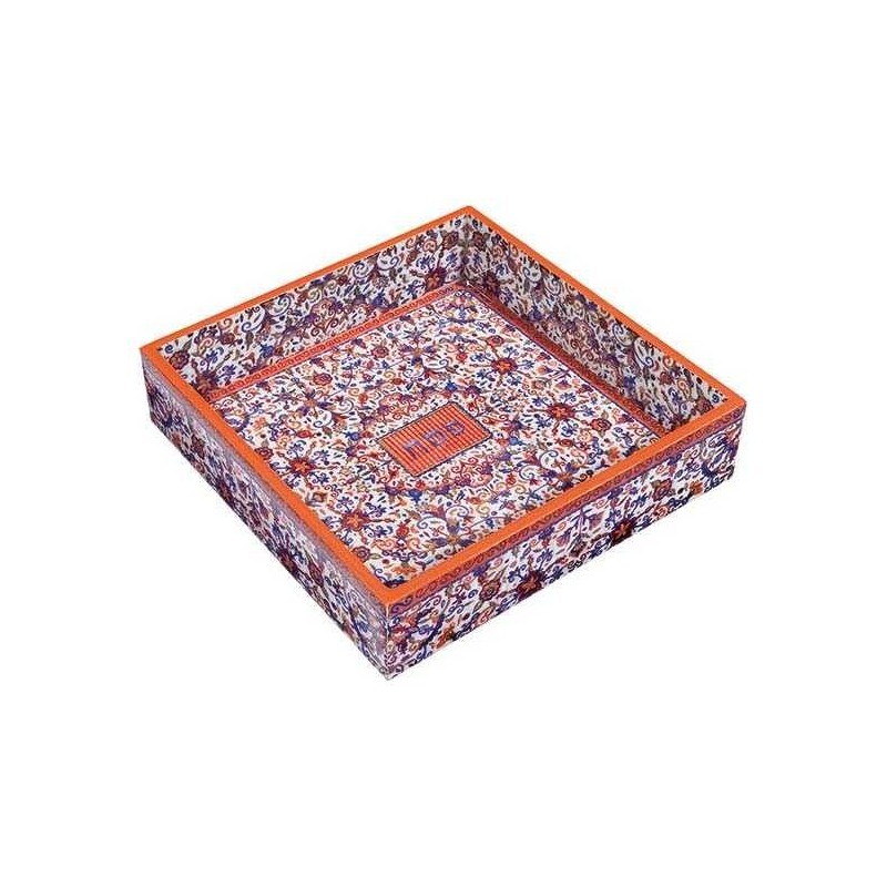 Multicolor Oriental Printed Wooden Matzah Tray By  | Passover | Judaic