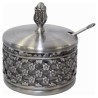 Floral Pewter Decorative Dish With Glass Insert &  | Rosh Hashanah | J