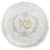 Fringed White & Gold Square Floral Matzah Cover | Passover | Judaica
